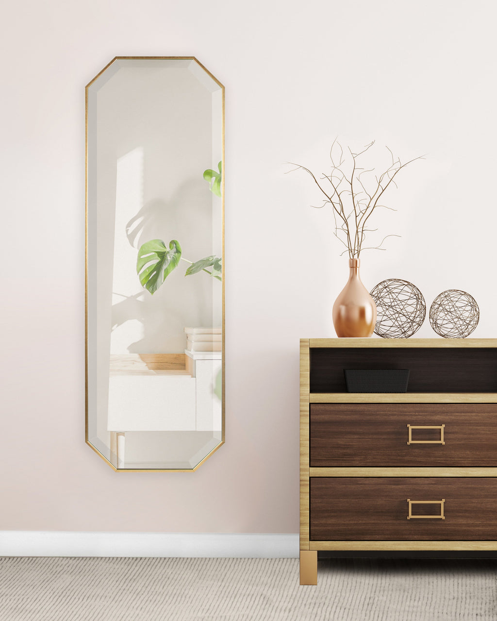 Octagon Framed Wall Mirror