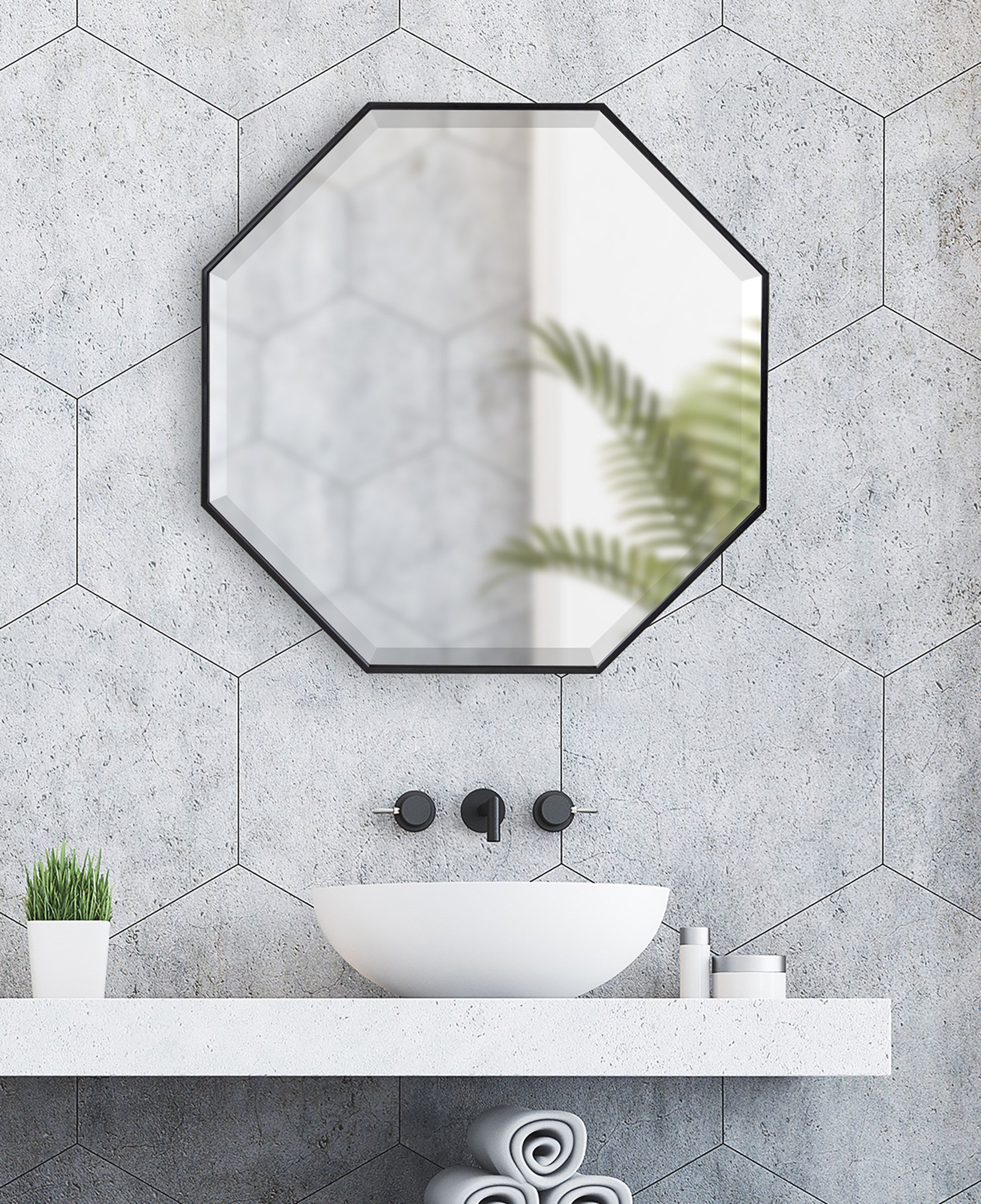 Framed Octagon Wall Mirror