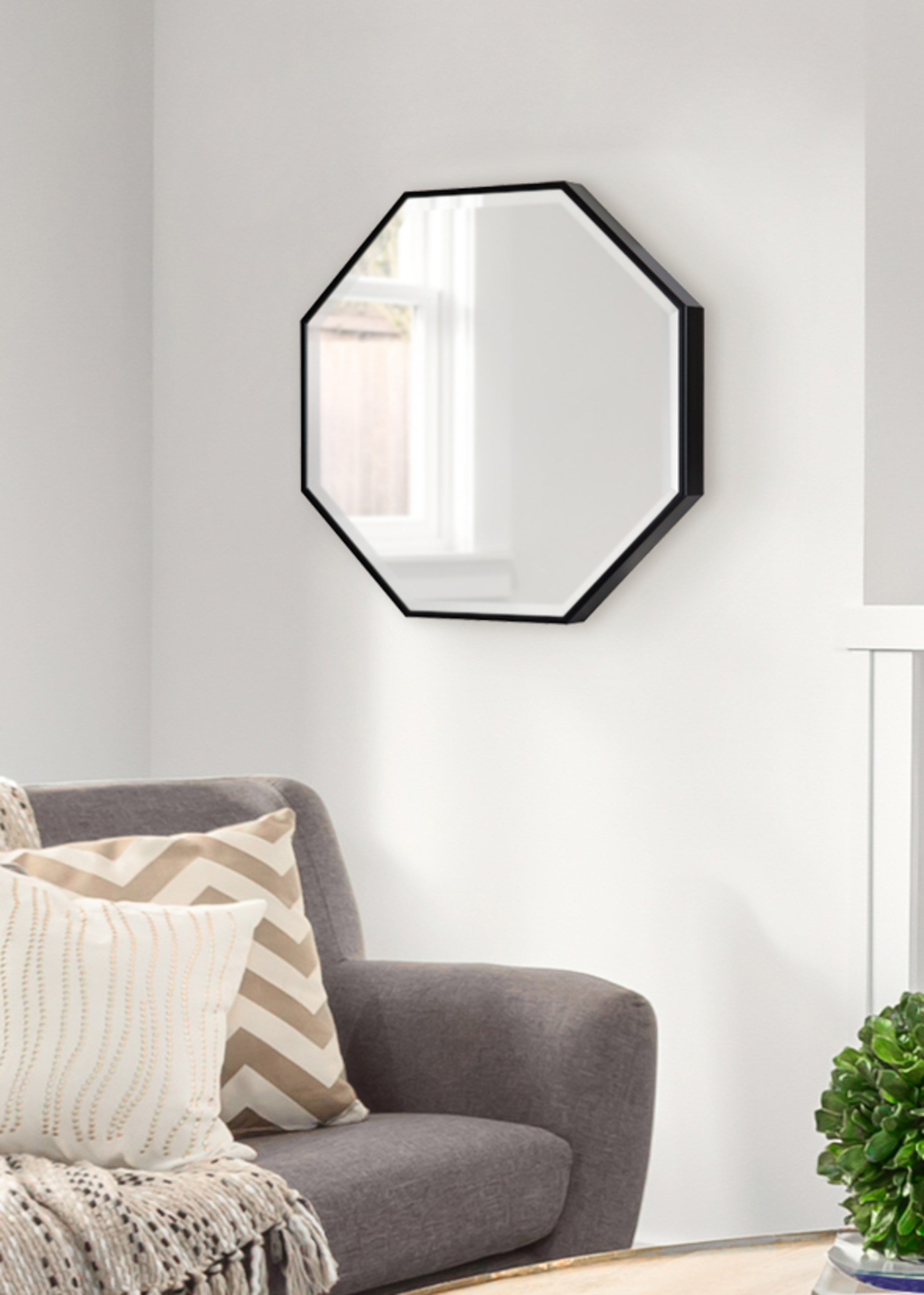 Framed Octagon Wall Mirror