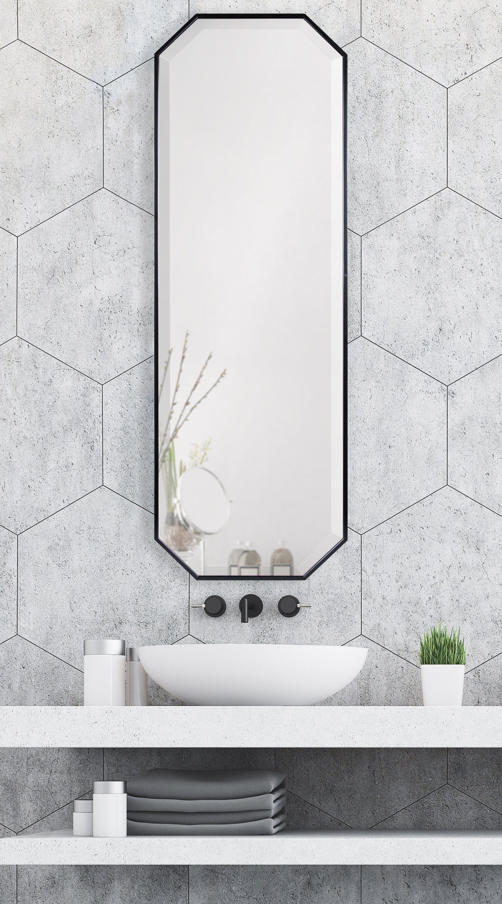 Octagon Framed Wall Mirror