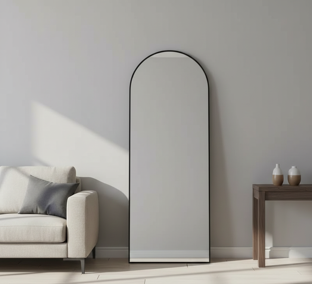 Full-Length Arched Floor Mirror