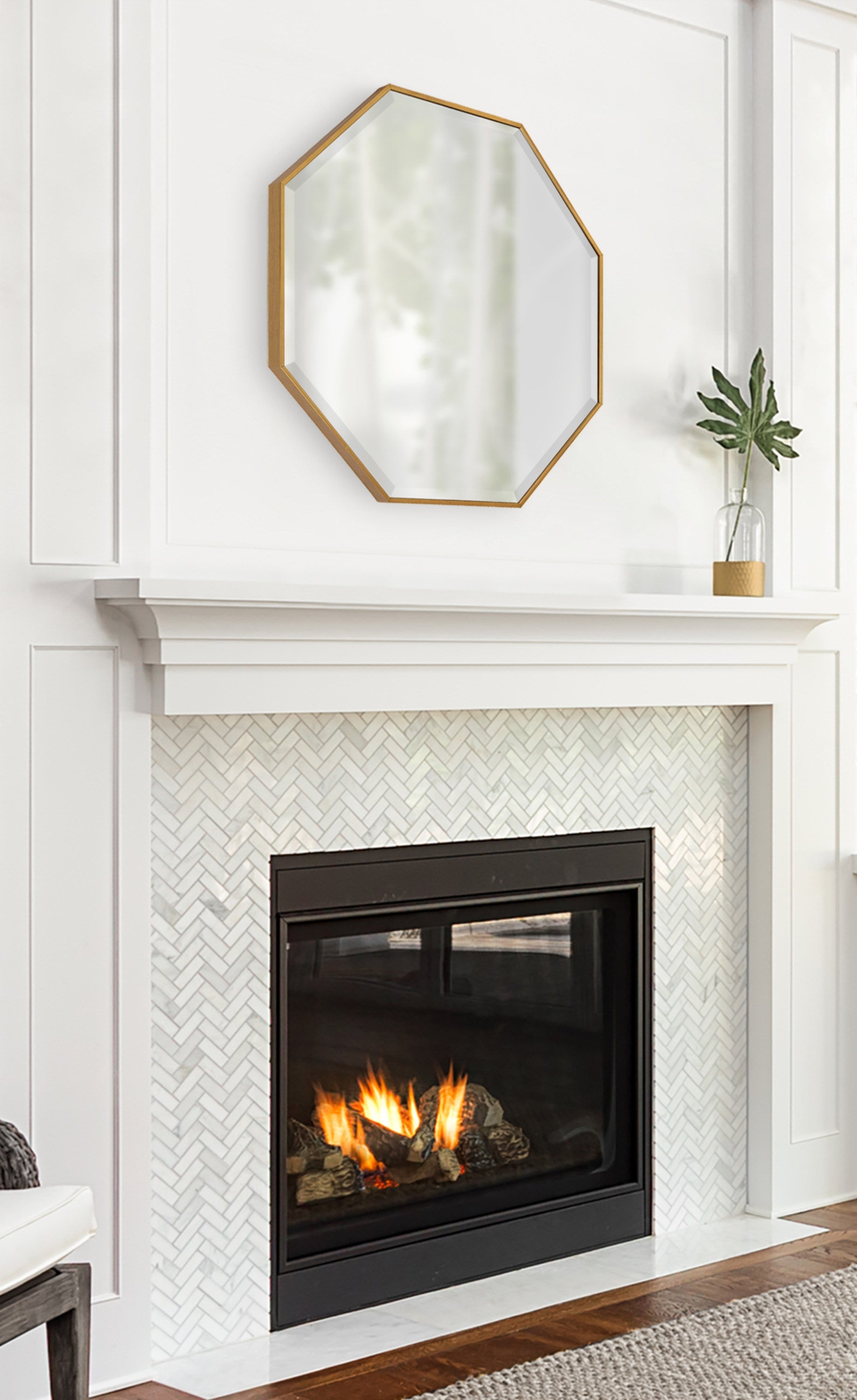 Framed Octagon Wall Mirror