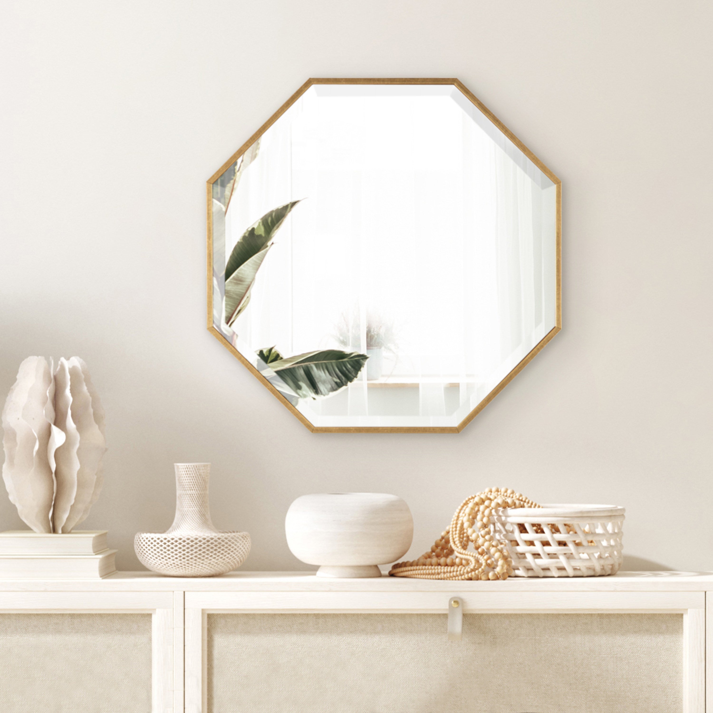 Framed Octagon Wall Mirror