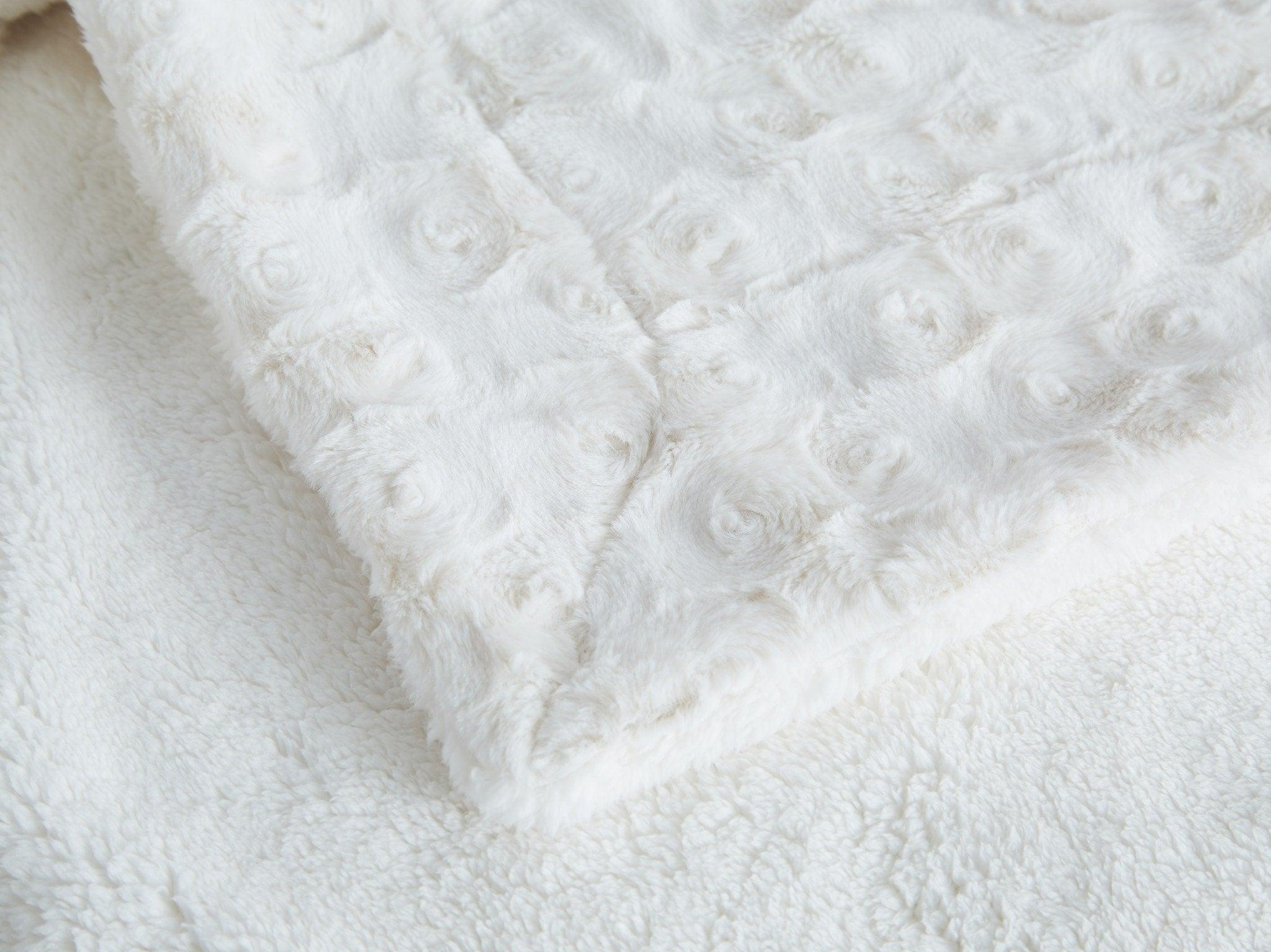 Creamy White Sherpa Faux Fur Throw Blanket