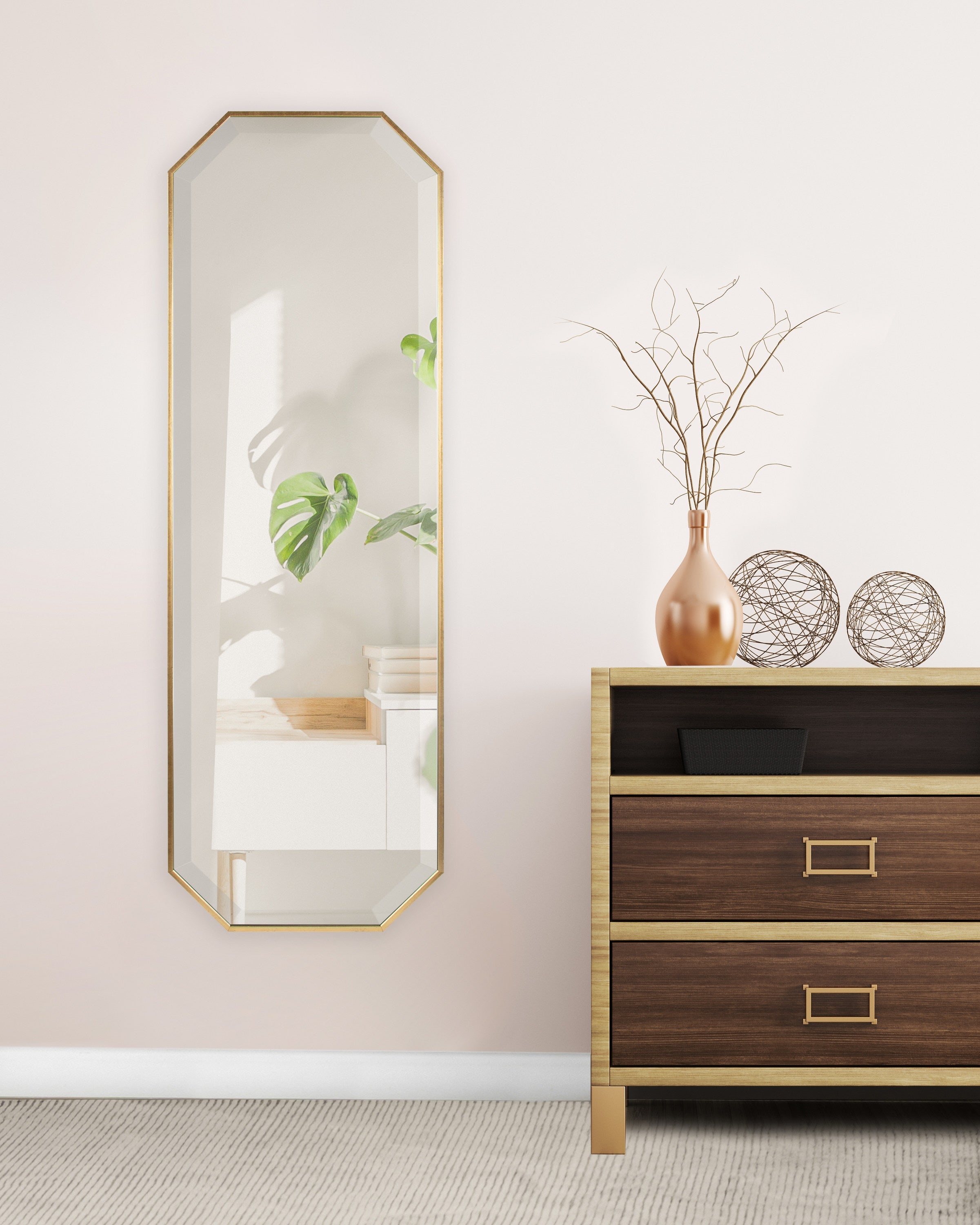 Octagon Framed Wall Mirror