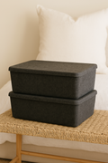Sculpted Bin – Large with Lid, Set of 3