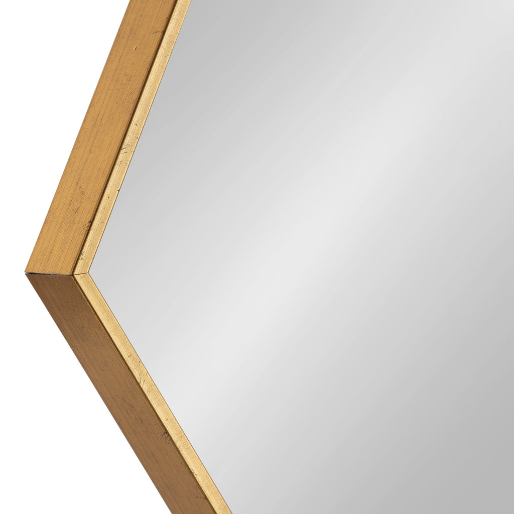 Framed Hexagon Wall Mirror