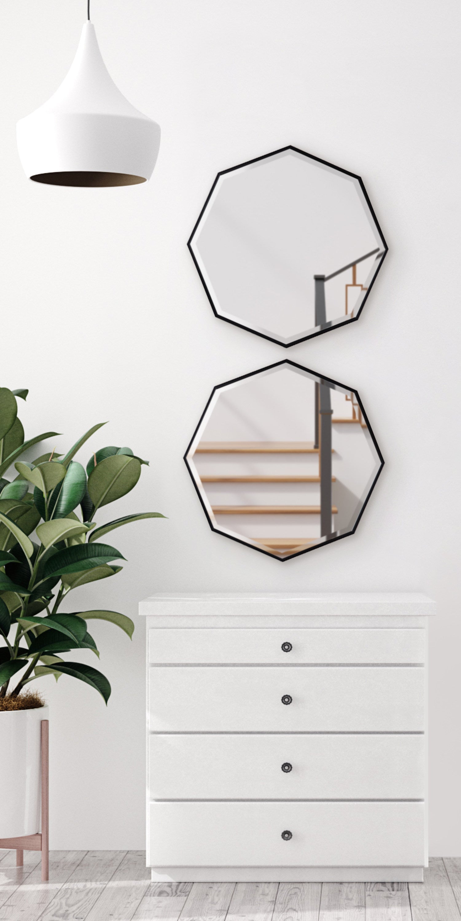 Framed Octagon Wall Mirror