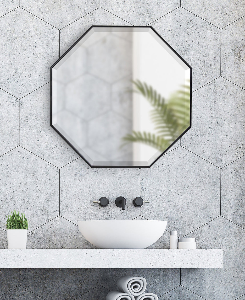 Framed Octagon Wall Mirror