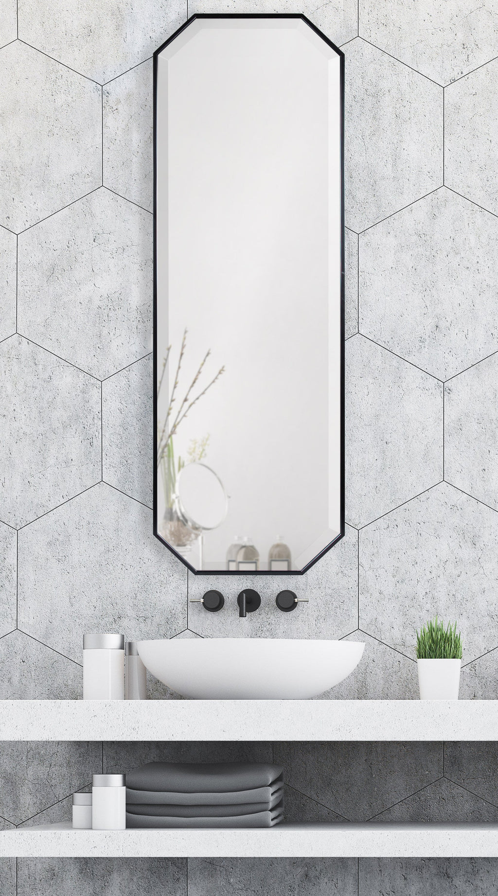 Octagon Framed Wall Mirror
