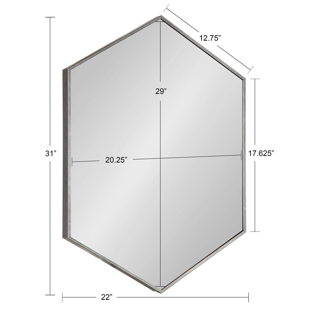 Framed Hexagon Wall Mirror