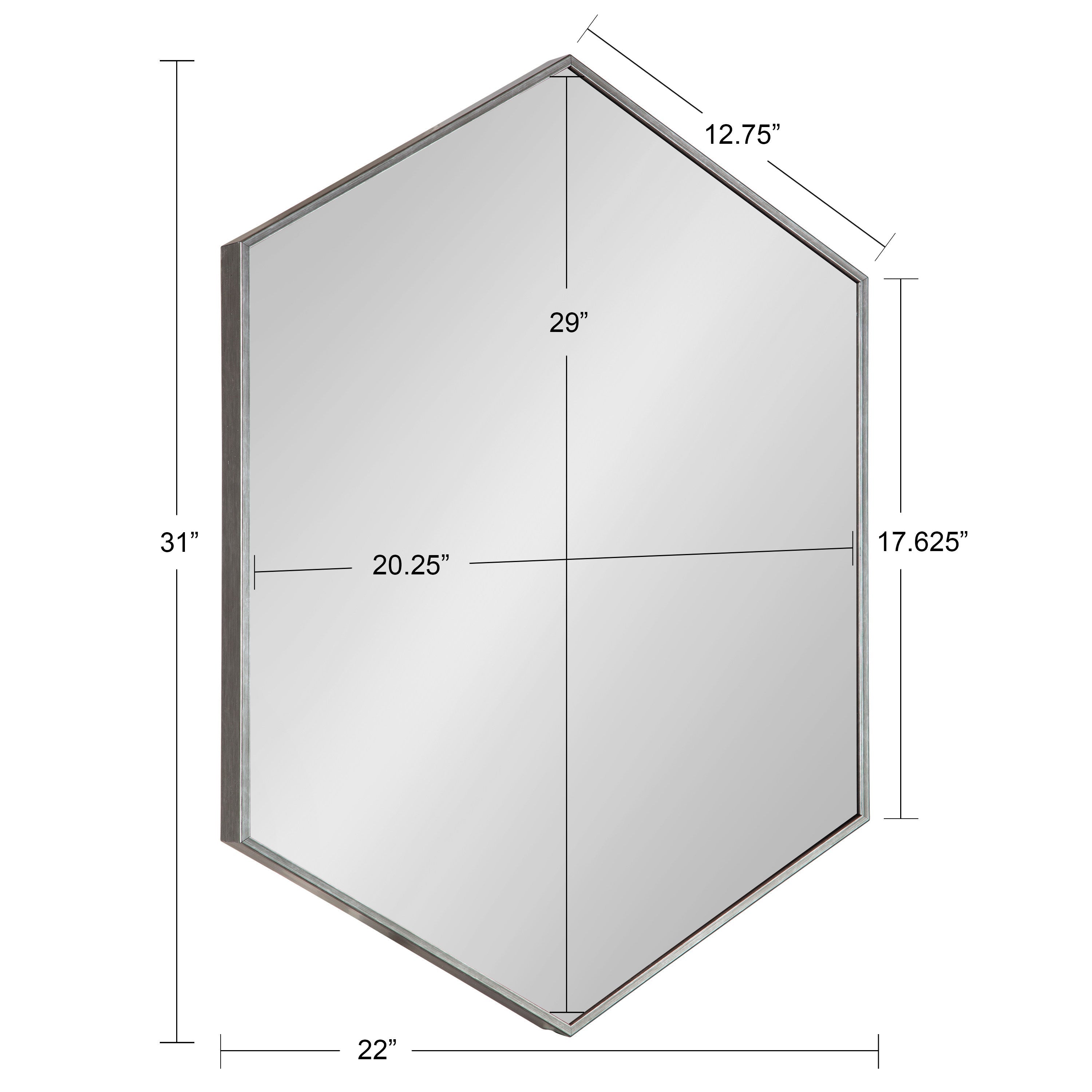 Framed Hexagon Wall Mirror