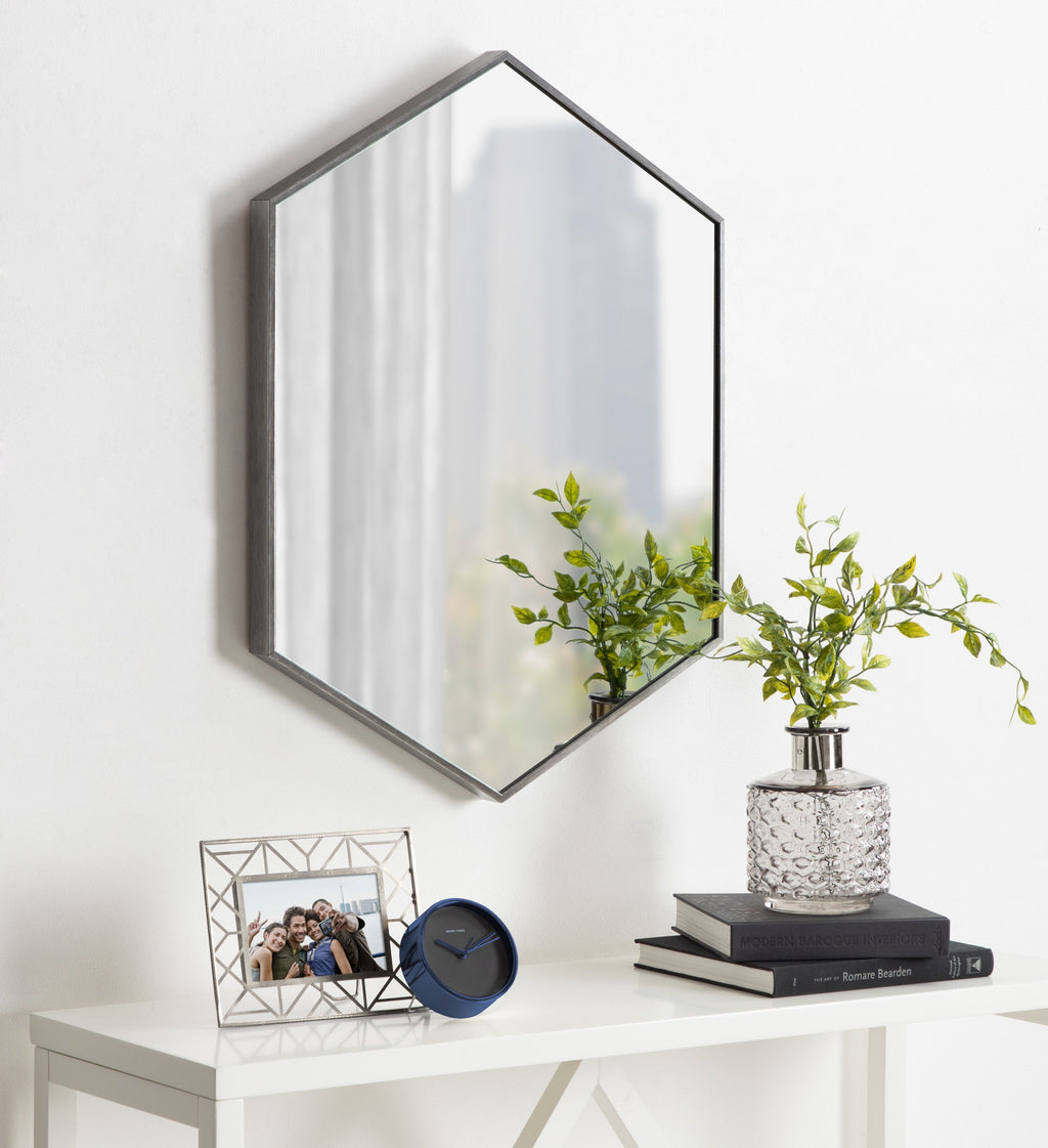 Framed Hexagon Wall Mirror