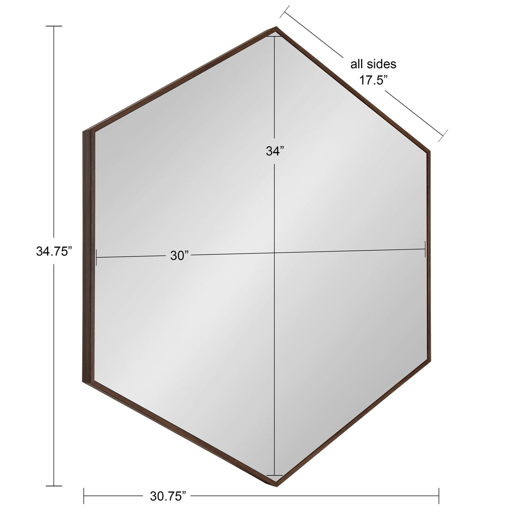 Framed Hexagon Wall Mirror