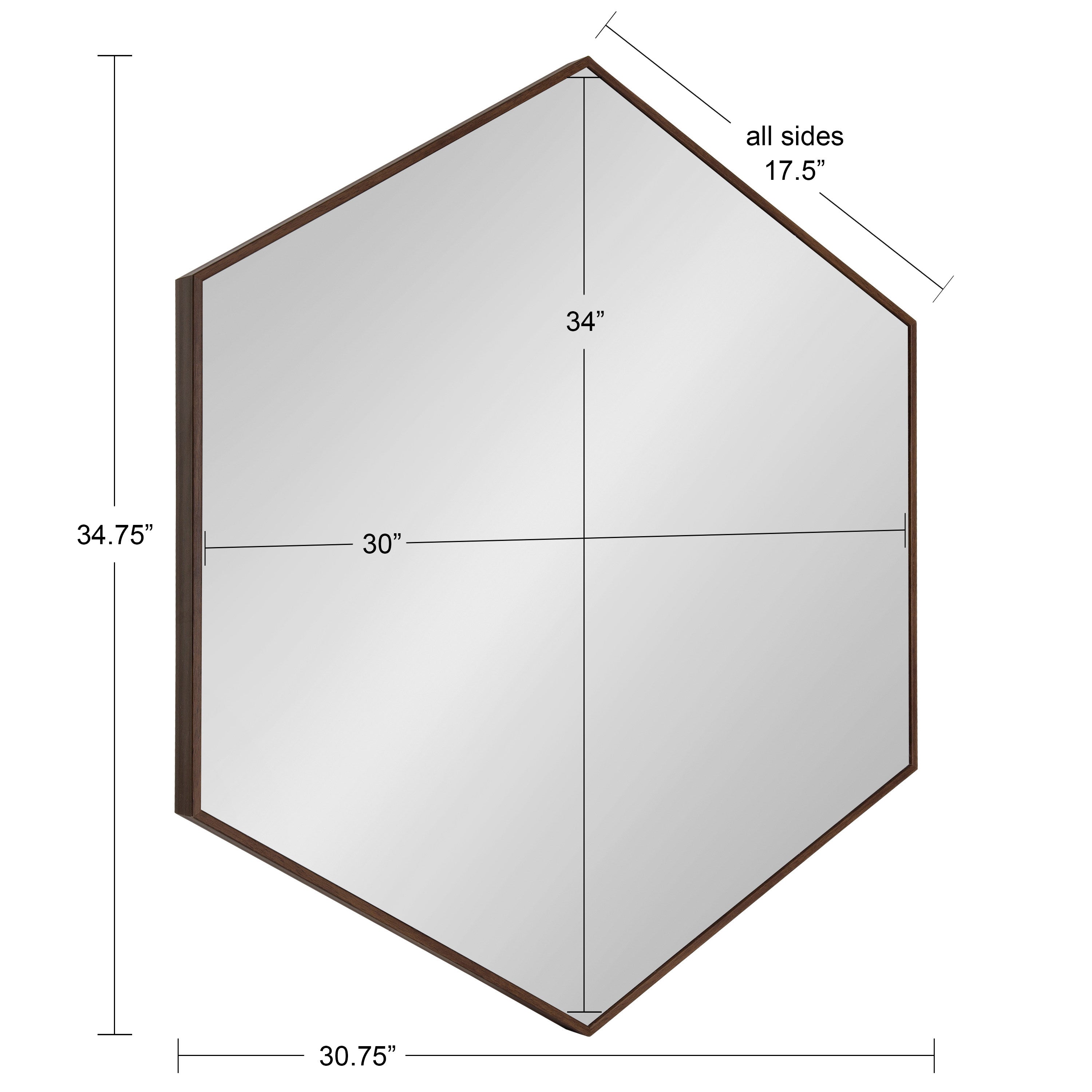 Framed Hexagon Wall Mirror